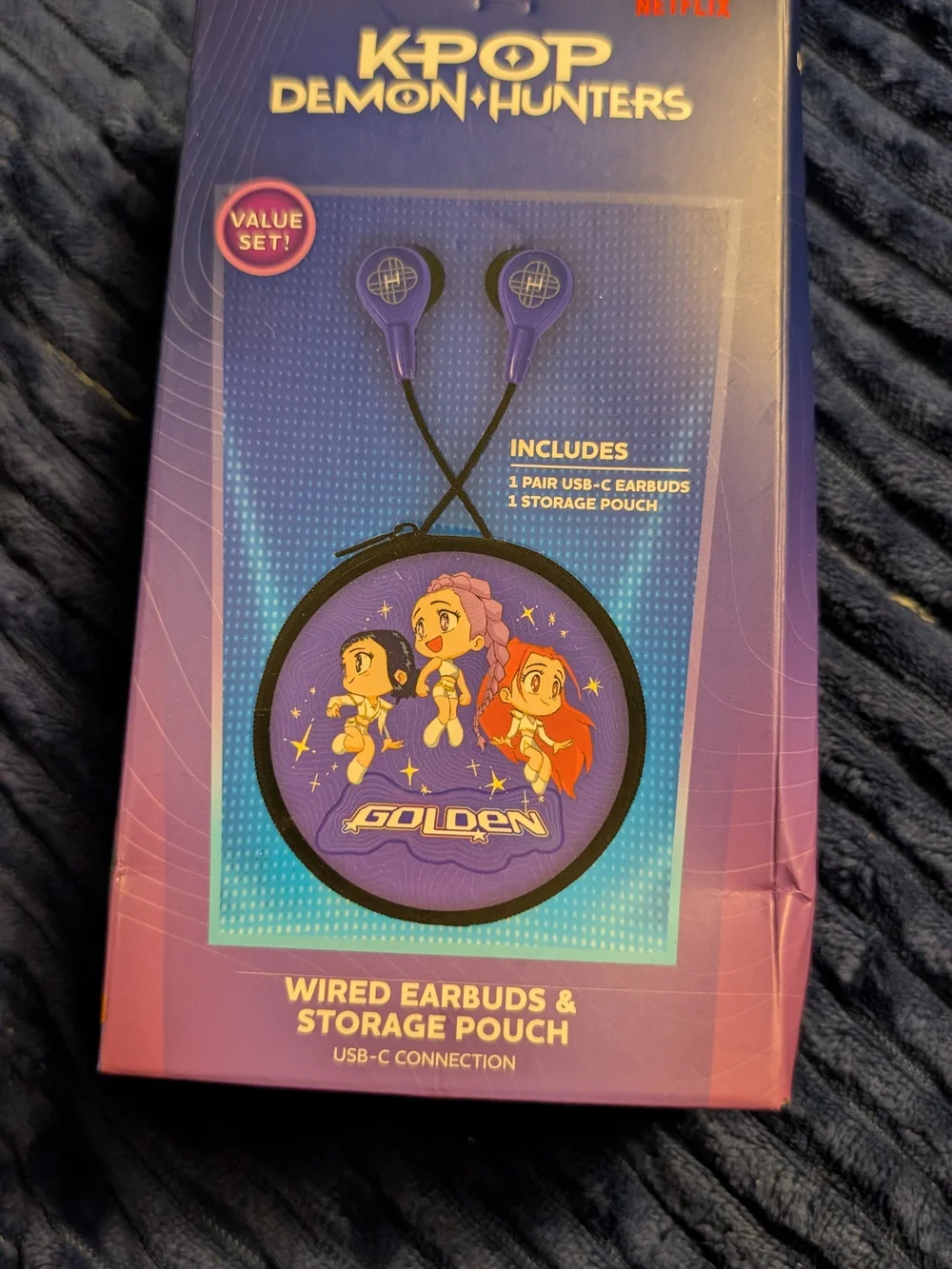 New K-pop Demon Hunters Wired Earbuds & Storage Pouch